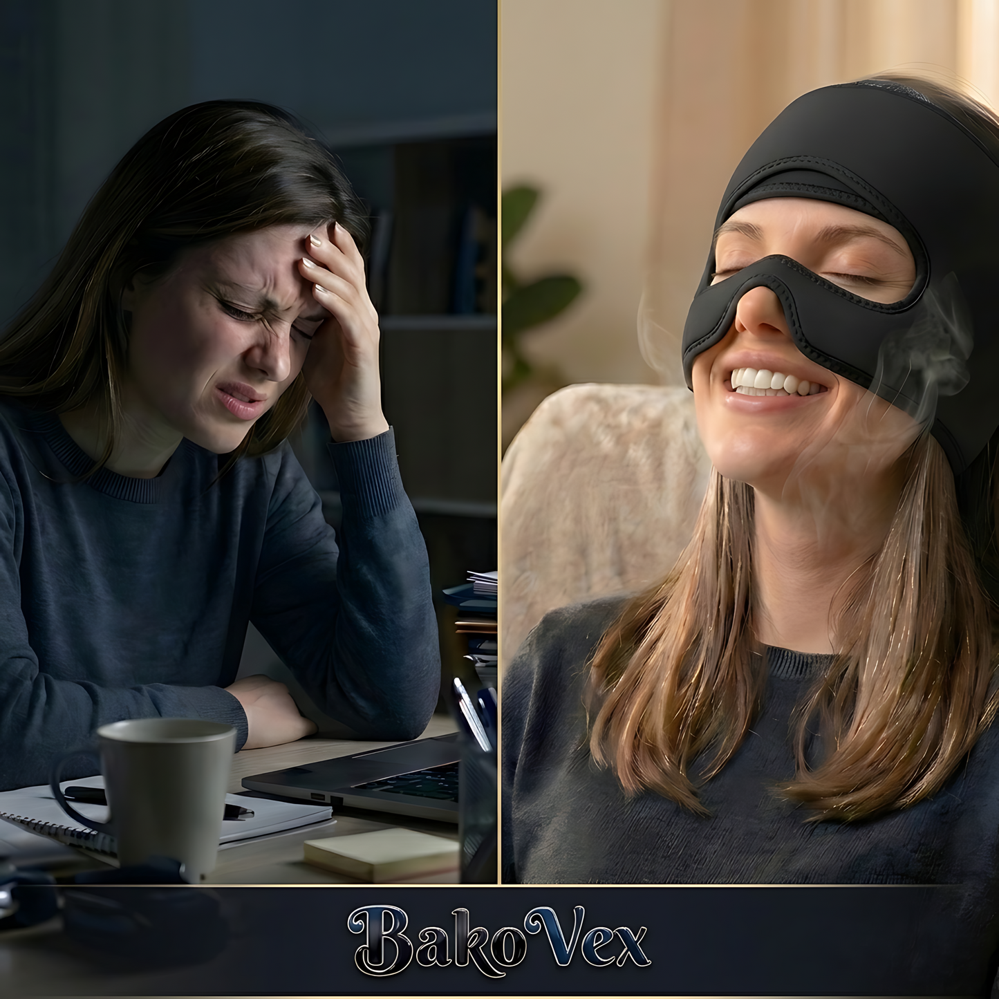 BakoVex™ Masque de Sommeil Anti-Migraine